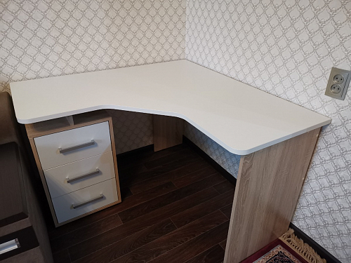 Компьютерный стол Лайт-2 120 см угловой дуб сонома / белый фото покупателя 22