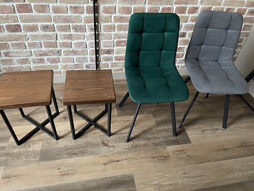 Стул на металлокаркасе Чилли К светло-серый велюр / черный каркас фото покупателя 675