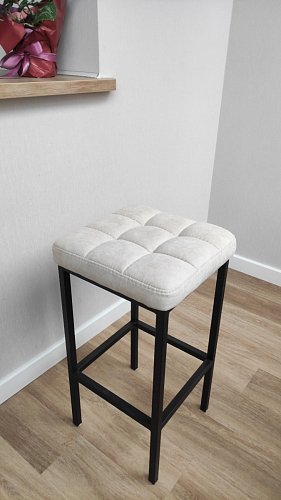 Барный стул Лофт микровелюр катания изумруд / черный матовый фото покупателя 25