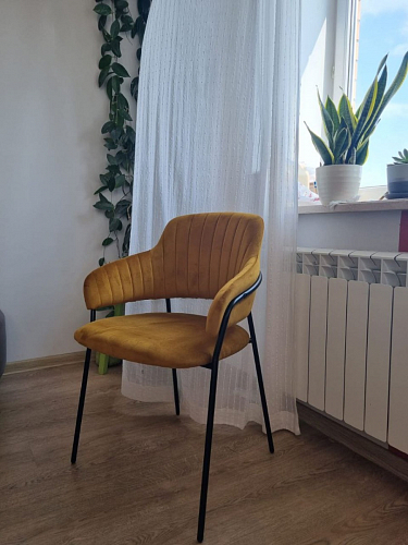 Стул на металлокаркасе Инклес темно-зеленый / черный глянец фото покупателя 2