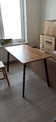 Стол Тринити Лофт 120 32 мм бетон / черный матовый фото покупателя 91