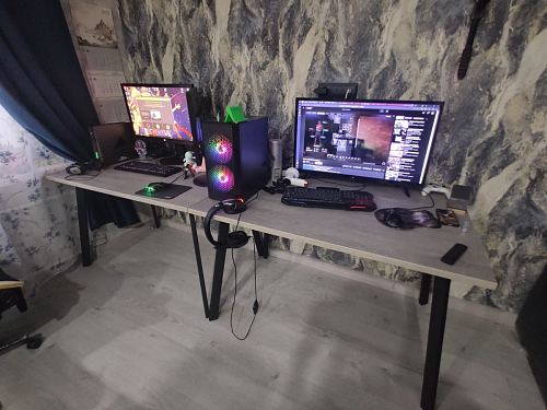 Стол Тринити Лофт 120 32 мм дуб галифакс табако / черный матовый фото покупателя 490