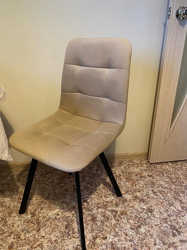 Стул на металлокаркасе Чилли К светло-серый велюр / черный каркас фото покупателя 1189