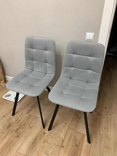 Стул на металлокаркасе Чилли синяя ткань / белый фото покупателя 1133