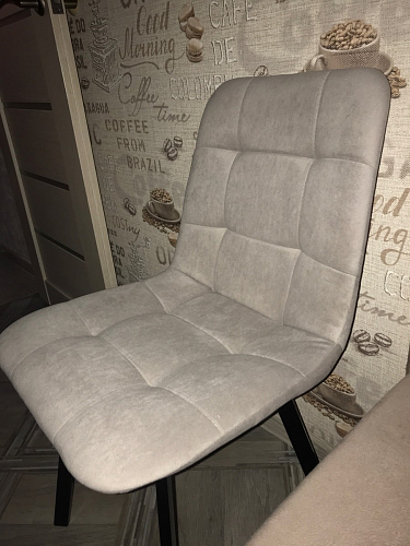 Стул на металлокаркасе Чилли К темно-серый (velutto 32) / черный фото покупателя 379