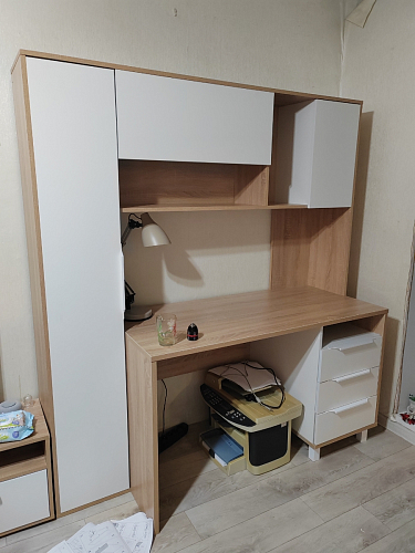Письменный стол Комфорт 12.95 N дуб сонома / белый PE шагрень фото покупателя 58