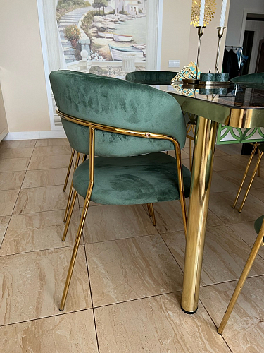 Стул на металлокаркасе Kamelia голубой / голубой / золотой фото покупателя 94