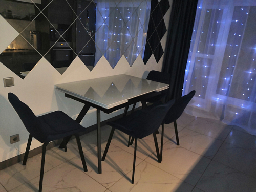 Стул на металлокаркасе Челси бежевый / черный фото покупателя 150