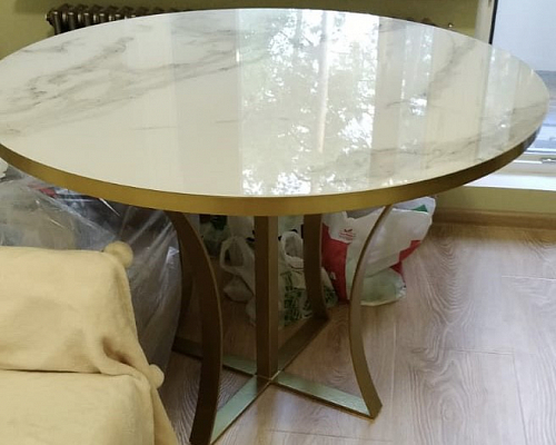 Стеклянный стол Нейтон обсидиан / черный фото покупателя 1