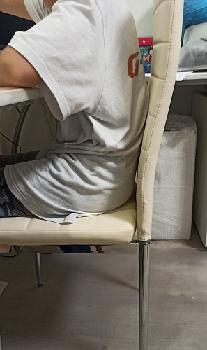 Стул на металлокаркасе DC2-001 black / white line / white фото покупателя 7