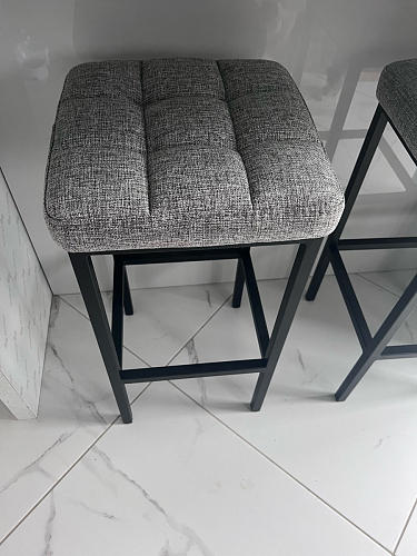 Барный стул Лофт ткань канди грей / черный матовый фото покупателя 98