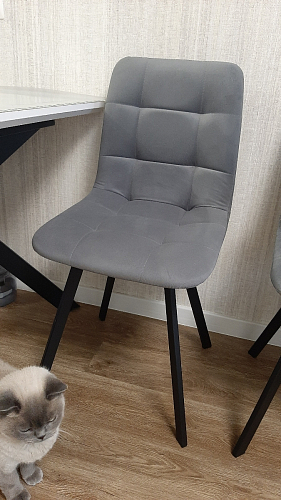 Стул на металлокаркасе Чилли К темно-серый (velutto 32) / черный фото покупателя 217