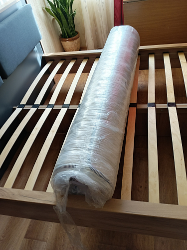 Двуспальная кровать Клауд 160х200 парящая дуб крафт золотой / антрацит фото покупателя 343