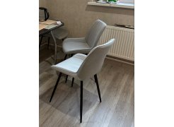 Стул на металлокаркасе Вейв светло-серый (hl 63) / 10К черный каркас фото покупателя 59