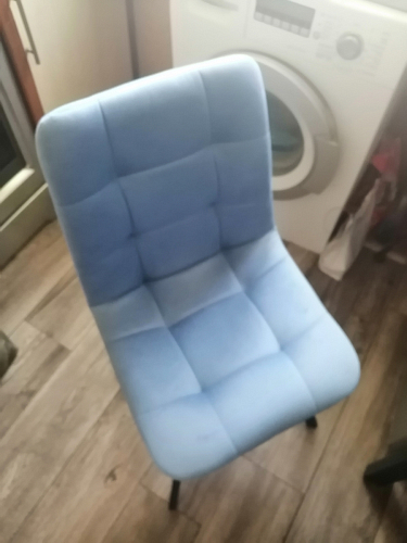 Стул на металлокаркасе Чилли черный / голубой фото покупателя 729