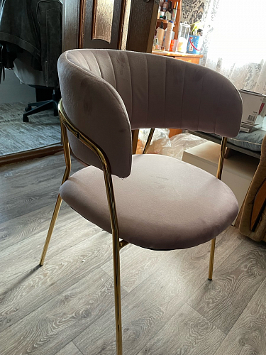 Стул на металлокаркасе Kamelia голубой / голубой / золотой фото покупателя 37