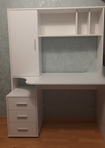 Компьютерный стол КСТ-16 левый дуб сонома / белый фото покупателя 70