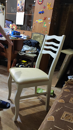 Деревянный стул Амадиу бежевый / молочный фото покупателя 6