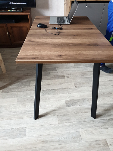 Стол раскладной Колон Лофт 120 32 мм дуб галифакс табако / черный матовый фото покупателя 36