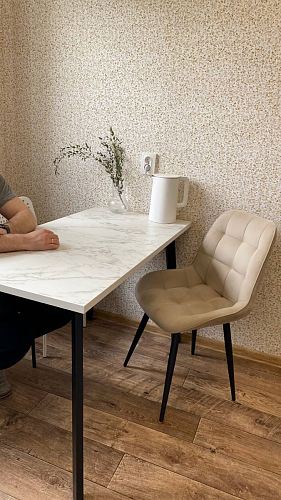 Стол Тринити Лофт 120 32 мм дуб галифакс табако / черный матовый фото покупателя 49