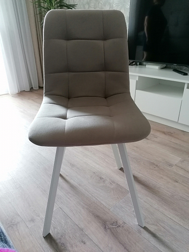 Стул на металлокаркасе Чилли К светло-серый велюр / черный каркас фото покупателя 396