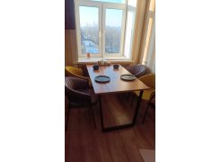 Деревянный стол Лота Лофт 120(160)х75 черный матовый / бетон светлый фото покупателя 3