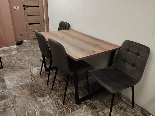 Деревянный стол Лота Лофт 140х80 дуб крафт табачный / черный матовый фото покупателя 38