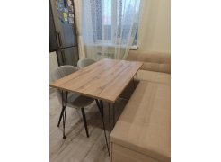 Стул на металлокаркасе Gabi 1 бежевый / черный с серебряными наконечниками фото покупателя 175