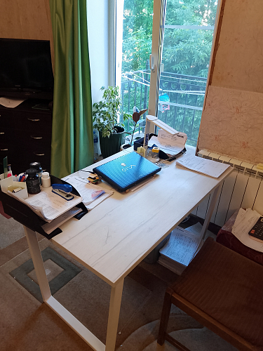 Стол Лота Лофт 140 25 мм черный матовый / бетон фото покупателя 998