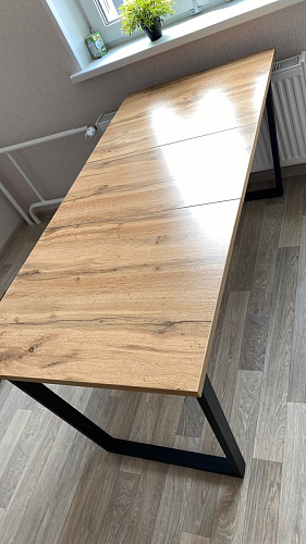 Деревянный стол Лота Лофт 140х80 дуб крафт табачный / черный матовый фото покупателя 110