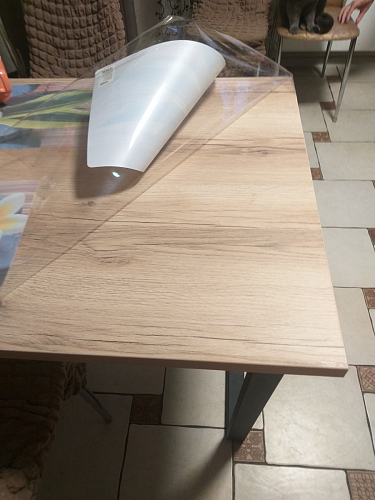 Стеклянный стол Фостер 120(160)х120х76 серый мрамор / черный фото покупателя 67