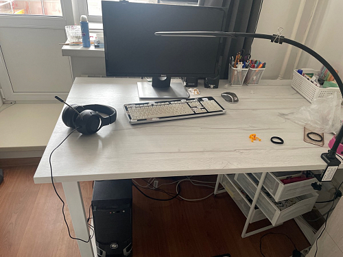 Деревянный стол Лота Лофт 120х75 белый матовый / дуб крафт золотой фото покупателя 923