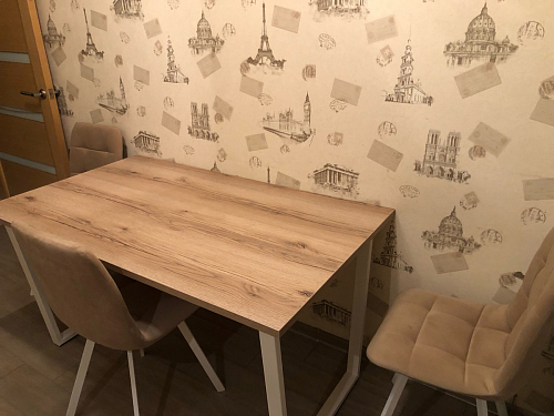 Деревянный стол Лота Лофт 140х80 черный матовый / бетон светлый фото покупателя 295