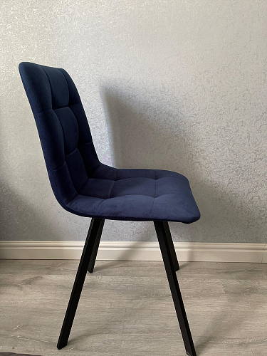 Стул на металлокаркасе Чилли К светло-серый велюр / черный каркас фото покупателя 693