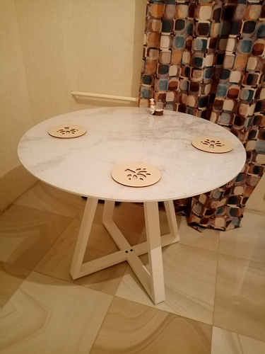 Стеклянный стол Норфолк 100 золото фото покупателя 19