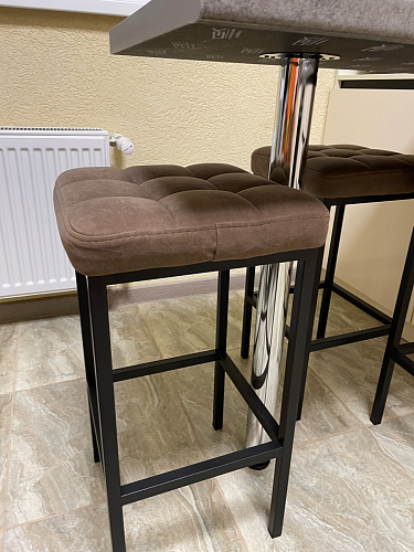 Барный стул Лофт ткань канди крем / черный матовый фото покупателя 49