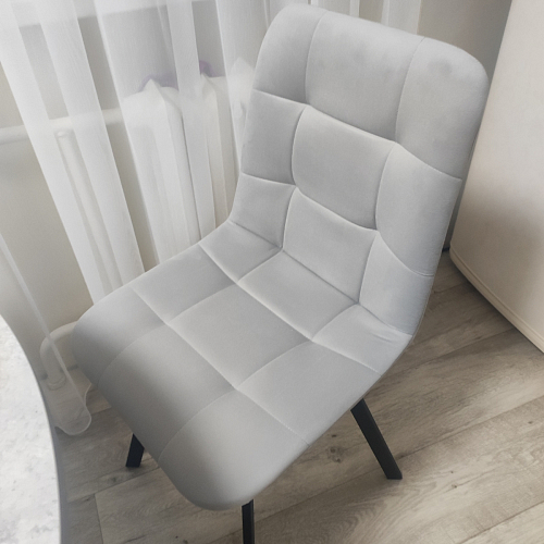 Стул на металлокаркасе Чилли К светло-серый велюр / черный каркас фото покупателя 252