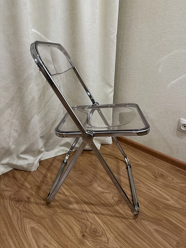 Пластиковый стул Fold складной clear gray-blue фото покупателя 22