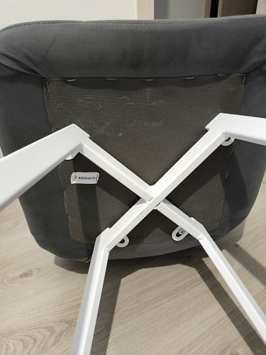 Стул на металлокаркасе Чилли К светло-серый велюр / черный каркас фото покупателя 90