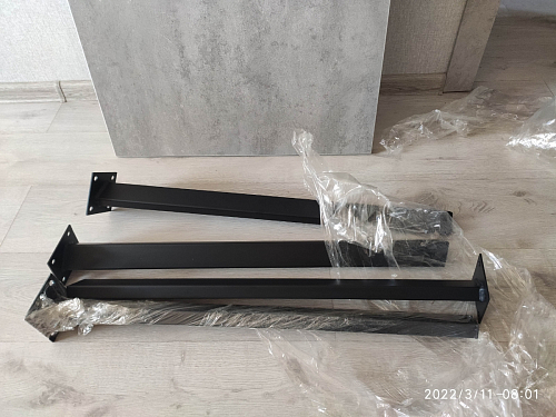 Стол Тринити Лофт 120 32 мм бетон / черный матовый фото покупателя 37