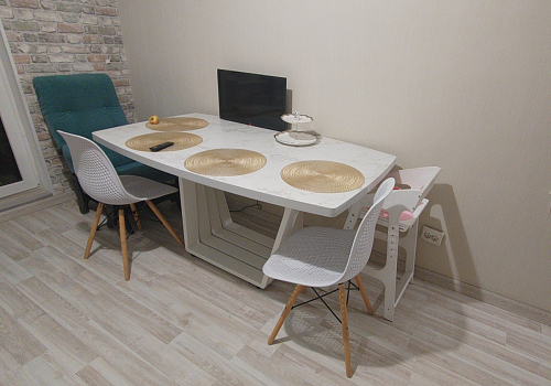 Деревянный стол Эудес 160(205)х90 сабия / черный фото покупателя 11