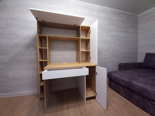 Письменный стол Комфорт 12.71 дуб золотой craft / белая аляска фото покупателя 89