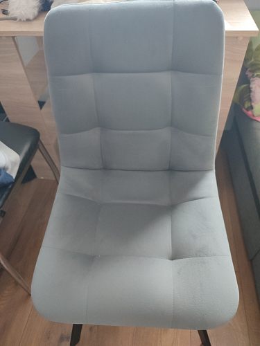 Стул на металлокаркасе Чилли К светло-серый велюр / черный каркас фото покупателя 919