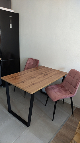 Деревянный стол Лота Лофт 140х80 дуб крафт табачный / черный матовый фото покупателя 551