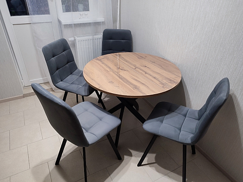 Стул на металлокаркасе Чилли К светло-серый велюр / черный каркас фото покупателя 40