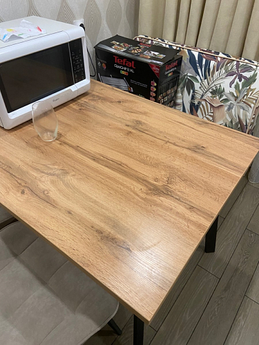 Стол Тринити Лофт 120 32 мм дуб галифакс табако / черный матовый фото покупателя 850