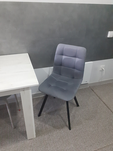 Стул на металлокаркасе Чилли синяя ткань / белый фото покупателя 1025