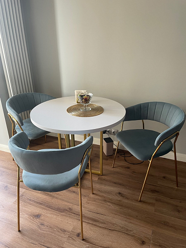 Стул на металлокаркасе Kamelia темно-серый / золотой фото покупателя 29