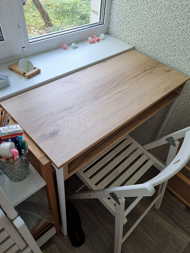 Письменный стол Лео Лофт черный матовый / дуб делано темный фото покупателя 26