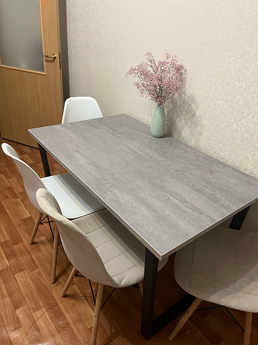 Деревянный стол Лота Лофт 140х80 черный матовый / бетон светлый фото покупателя 151